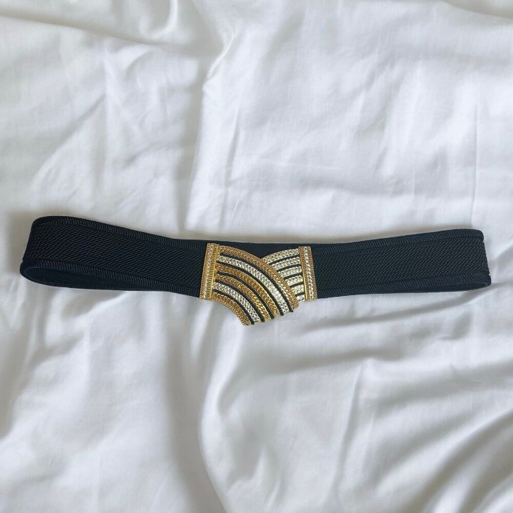Vintage GUTOS 1960s West Germany Retro Glam Sequins Metal Belt